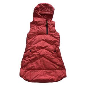 ❤️ Indygena Red Hooded Puffer Vest Dress ❤️